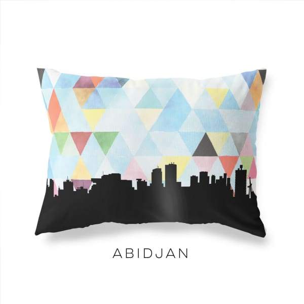 Abidjan Cote d’Ivoire geometric skyline - Pillow | Lumbar / LightSkyBlue - Geometric Skyline