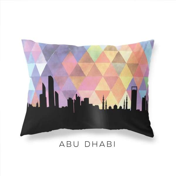 Abu Dhabi United Arab Emirates geometric skyline - Pillow | Lumbar / RebeccaPurple - Geometric Skyline