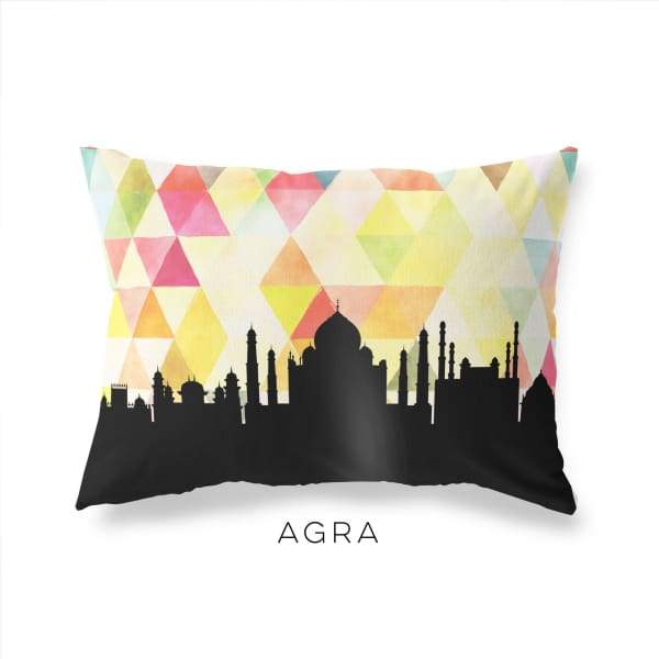 Agra India geometric skyline - Pillow | Lumbar / Yellow - Geometric Skyline