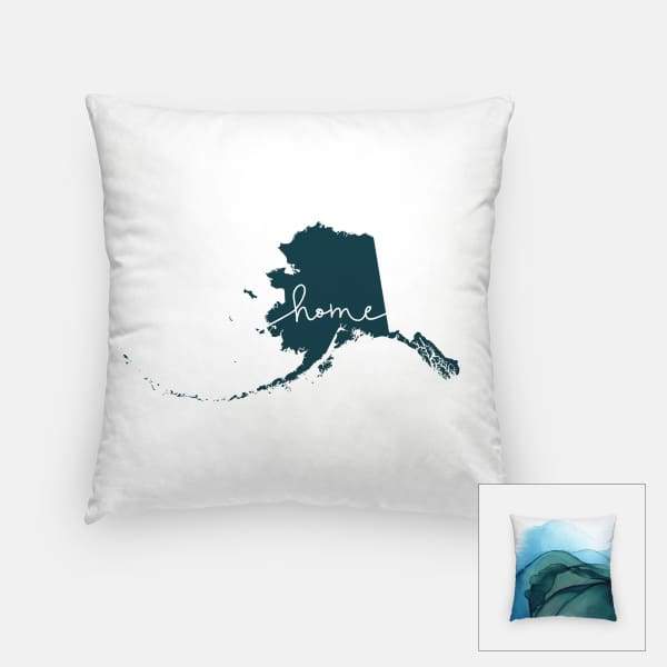 Alaska ’home’ state silhouette - Pillow | Square / DarkSlateGray - Home Silhouette