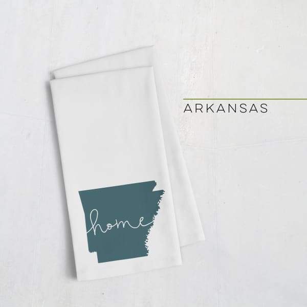 Arkansas ’home’ state silhouette - Tea Towel / DarkSlateGray - Home Silhouette