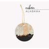 Auburn Alabama city skyline with vintage Auburn map - City Map Skyline