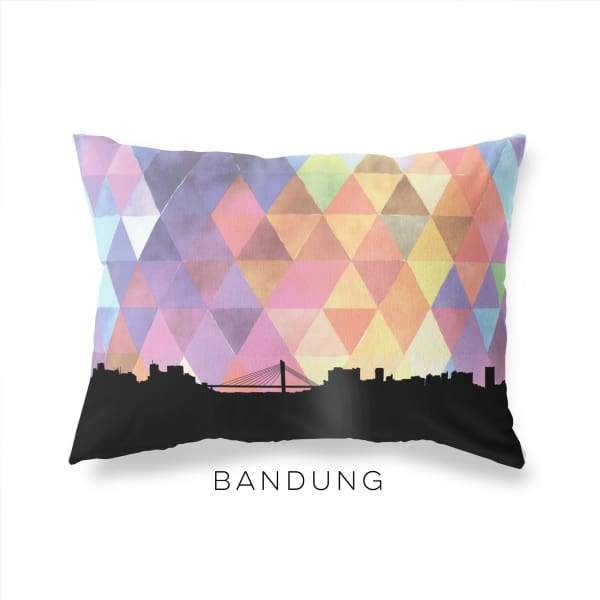 Bandung Indonesia geometric skyline - Pillow | Lumbar / RebeccaPurple - Geometric Skyline