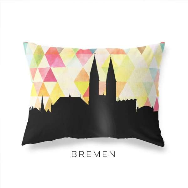 Bremen Germany geometric skyline - Pillow | Lumbar / Yellow - Geometric Skyline