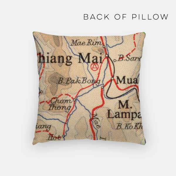 Chiang Mai Thailand city skyline with vintage Chiang Mai map - City Map Skyline