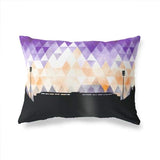 Clemson South Carolina geometric skyline - Pillow | Lumbar / Purple and Orange - Geometric Skyline