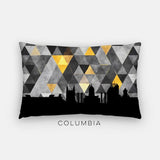 Columbia Missouri geometric skyline - Pillow | Lumbar / Gold and Black - Geometric Skyline