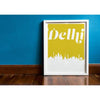 Delhi India retro inspired city skyline - 5x7 Unframed Print / Khaki - Retro Skyline