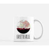 Fayetteville Arkansas city skyline with vintage Fayetteville map - Mug | 11 oz - City Map Skyline
