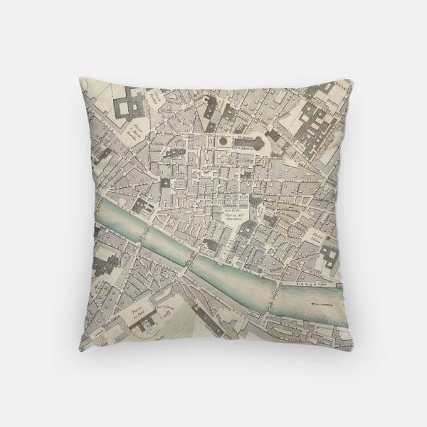 Florence Italy city skyline with vintage Florence map - City Map Skyline