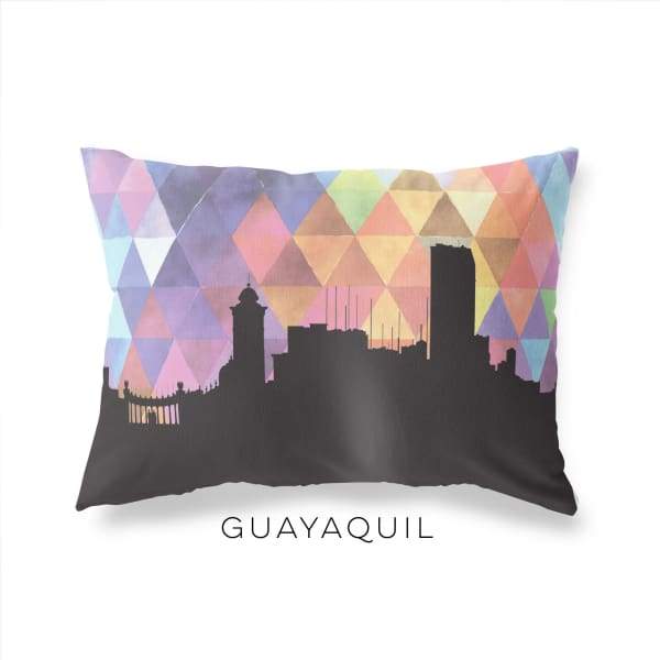 Guayaquil Ecuador geometric skyline - Pillow | Lumbar / RebeccaPurple - Geometric Skyline