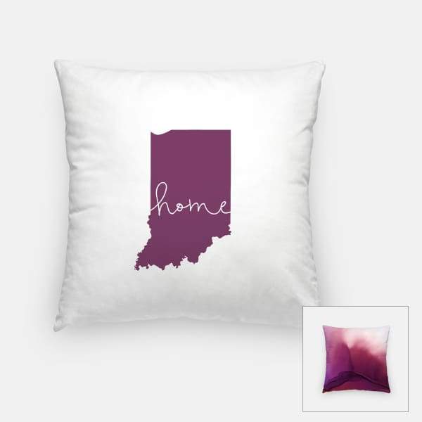 Indiana ’home’ state silhouette - Pillow | Square / Purple - Home Silhouette