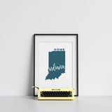 Indiana State Song - 5x7 Unframed Print / Teal - State Song