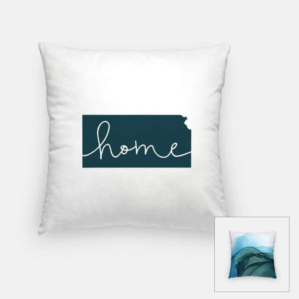 Kansas ’home’ state silhouette - Pillow | Square / DarkSlateGray - Home Silhouette