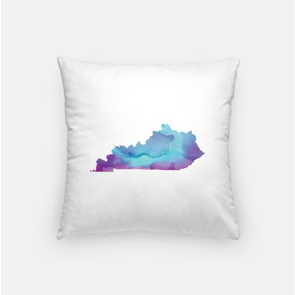 Kentucky state watercolor - Pillow | Square / Purple + Blue - State Watercolor