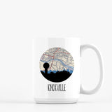 Knoxville Tennessee city skyline with vintage Knoxville map - Mug | 15 oz - City Map Skyline