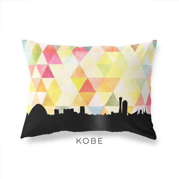 Kobe Japan geometric skyline - Pillow | Lumbar / Yellow - Geometric Skyline