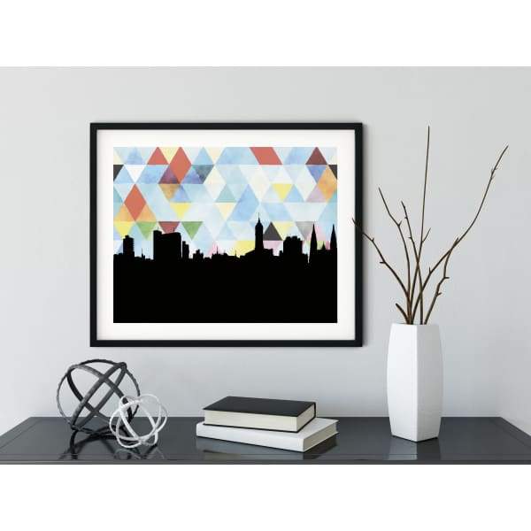 La Plata Argentina geometric skyline - 5x7 Unframed Print / LightSkyBlue - Geometric Skyline