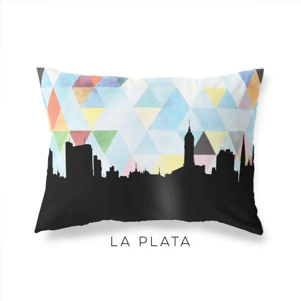 La Plata Argentina geometric skyline - Pillow | Lumbar / LightSkyBlue - Geometric Skyline