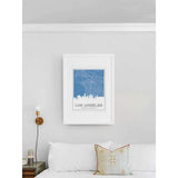 Los Angeles California skyline and map - 5x7 Unframed Print / SteelBlue - Road Map and Skyline