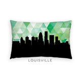 Louisville Kentucky geometric skyline - Pillow | Lumbar / Green - Geometric Skyline