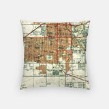 Lubbock Texas city skyline with vintage Lubbock map - City Map Skyline