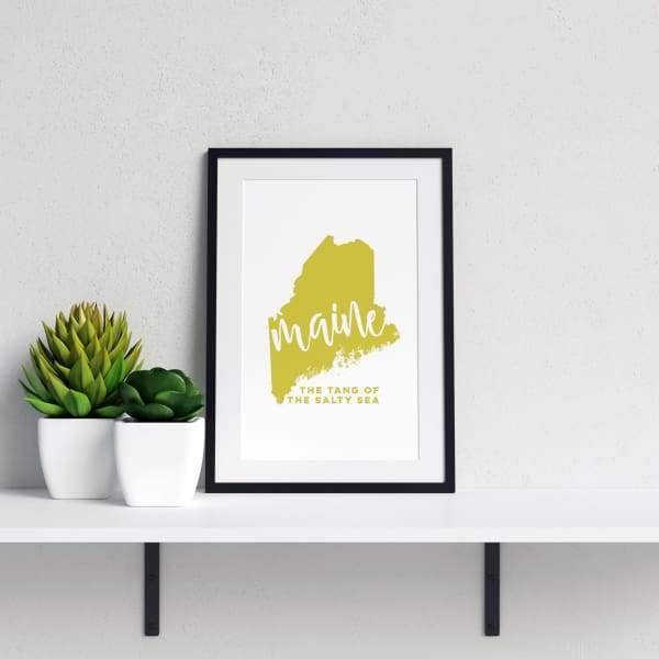 Maine State Song - 5x7 Unframed Print / Khaki - State Song