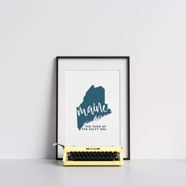 Maine State Song - 5x7 Unframed Print / Teal - State Song