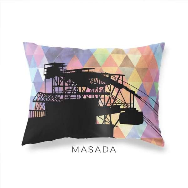 Masada Israel geometric skyline - Pillow | Lumbar / RebeccaPurple - Geometric Skyline