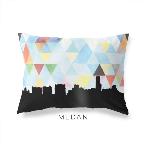 Medan Indonesia geometric skyline - Pillow | Lumbar / LightSkyBlue - Geometric Skyline