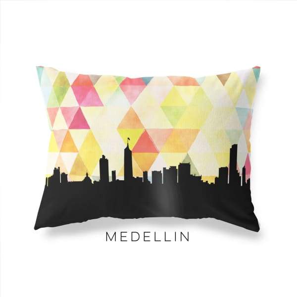 Medellin Colombia geometric skyline - Pillow | Lumbar / Yellow - Geometric Skyline