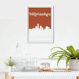 Milwaukee Wisconsin retro inspired city skyline - 5x7 Unframed Print / Sienna - Retro Skyline