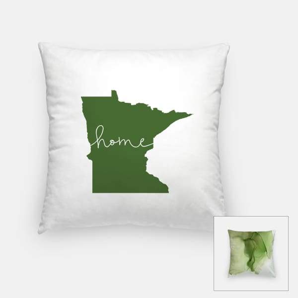 Minnesota ’home’ state silhouette - Pillow | Square / DarkGreen - Home Silhouette