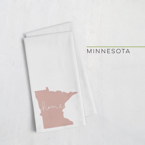 Minnesota ’home’ state silhouette - Tea Towel / RosyBrown - Home Silhouette