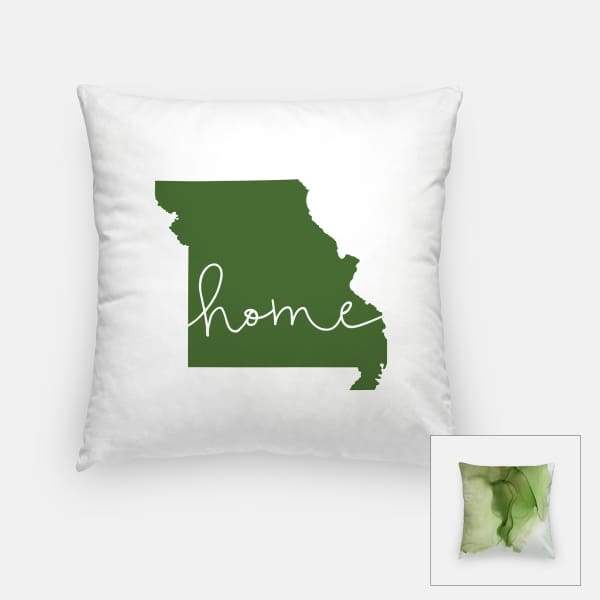 Missouri ’home’ state silhouette - Pillow | Square / DarkGreen - Home Silhouette