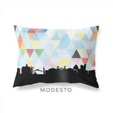 Modesto California geometric skyline - Pillow | Lumbar / LightSkyBlue - Geometric Skyline