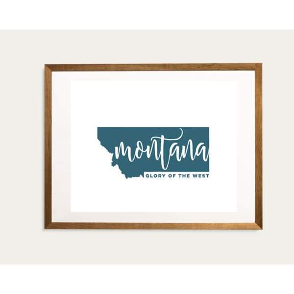 Montana State Song - 5x7 Unframed Print / Teal - State Song