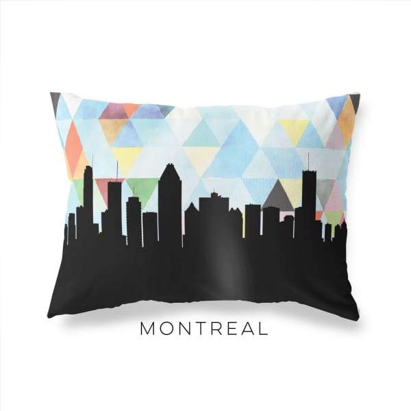 Montreal Quebec geometric skyline - Pillow | Lumbar / LightSkyBlue - Geometric Skyline