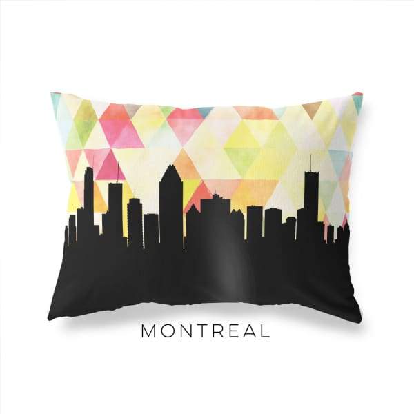 Montreal Quebec geometric skyline - Pillow | Lumbar / Yellow - Geometric Skyline
