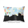 Morgantown West Virginia geometric skyline - Pillow | Lumbar / LightSkyBlue - Geometric Skyline