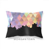 Morgantown West Virginia geometric skyline - Pillow | Lumbar / RebeccaPurple - Geometric Skyline