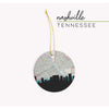 Nashville Tennessee city skyline with vintage Nashville map - Ornament - City Map Skyline