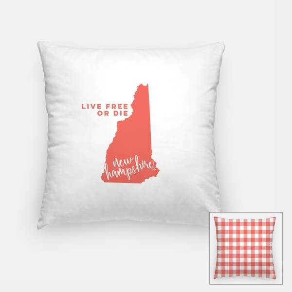 New Hampshire State Song | Live Free or Die - Pillow | Square / Salmon - State Song