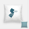 New Jersey State Song | Land of Hopes and Dreams - Pillow | Square / Teal - State Song