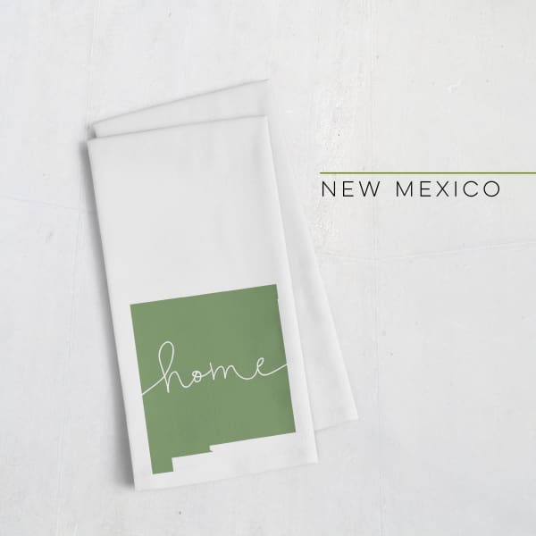 New Mexico ’home’ state silhouette - Tea Towel / DarkGreen - Home Silhouette