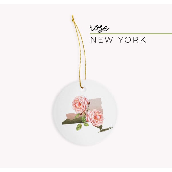 New York Rose | State Flower Series - Ornament - State Flower