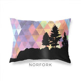 Norfork Arkansas geometric skyline - Pillow | Lumbar / RebeccaPurple - Geometric Skyline