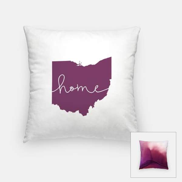 Ohio ’home’ state silhouette - Pillow | Square / Purple - Home Silhouette