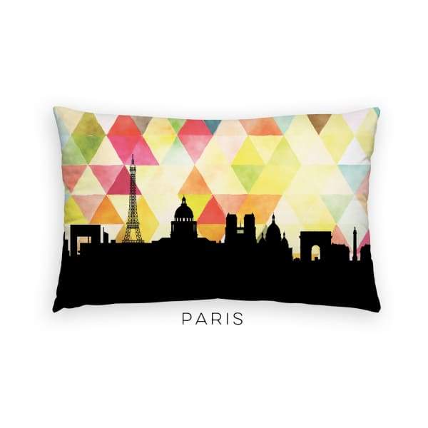 Paris France geometric skyline - Pillow | Lumbar / Yellow - Geometric Skyline