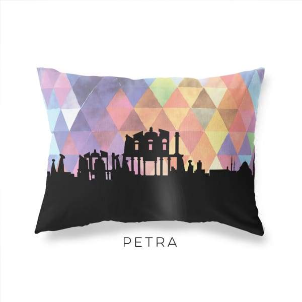 Petra Jordan geometric skyline - Pillow | Lumbar / RebeccaPurple - Geometric Skyline